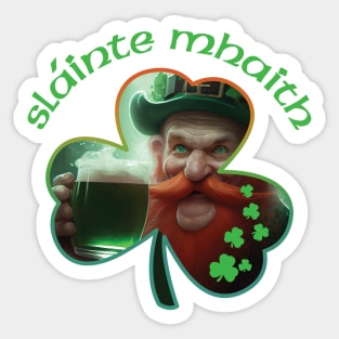 FUNNY SLAINTE MHAITH ST. PATRICK'S DAY SALUTE Sticker